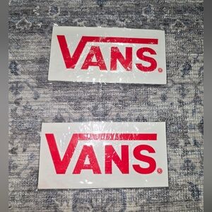 Vans Official Vinyl Transfer Logo Sticker - Red - NEW Set Of Two